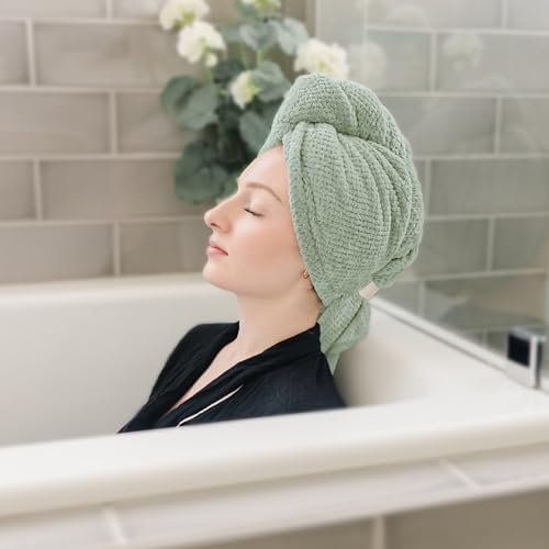 ROLSHOL 2-Pack Large Microfiber Hair Towel Wraps for Women, 27 × 39 in - Image 2