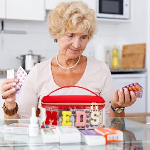 Geetery Meds Travel Bag Red, Meds Chenille Letter Clear - Image 5