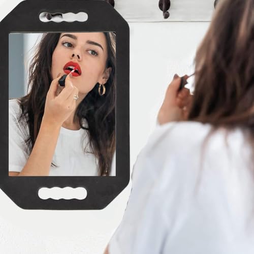Double Handle Mirror - Large Hand Held Mirror(16.14" x 9.84") Barber Mirrors Handheld,Salon Hand Mirrors with Handle,Barbershop Hair Salon Equipment Hairstylist and Barber Accessories - Image 5