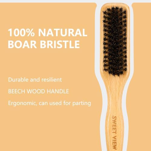 SWEET VIEW Boar Bristle Slick Back Hair Brush - Image 2