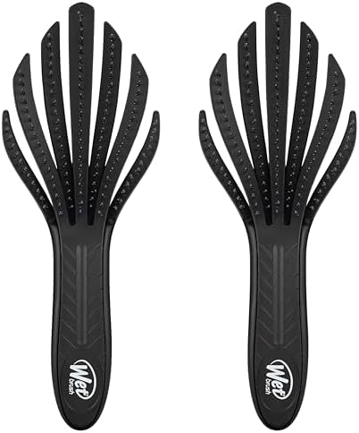 Wet Brush Go Green Curl Detangler Hair Brush - Black - Ultra-Soft IntelliFlex Detangling Bristles Glide Through Tangles with Ease - Great For Curly Hair - No Split Ends & Pain-Free (Pack of 2) by WetBrush