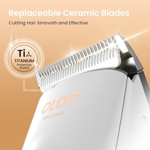 Hair Clippers for Men, Cordless Hair Clipper Kit, Adjustable 4 Length Setting, 2-Speed Settings, Replaceable Ceramic Blade Heads, Rechargeable Hair Clippers for Family (White) - Image 3