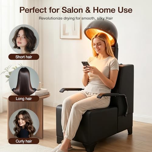 SyyBhb 2-in-1 Hooded Dryer Chair for Salon, 1000W Adjustable Downdraft Hood, 60-Minute Timer, Temperature Control - Image 7