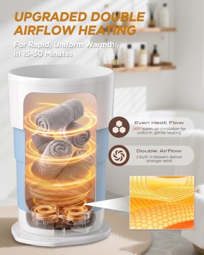 Foldable Towel Warmer for Bathroom, 21L Dual-Fan Fast Heating Towel Heater - Image 3