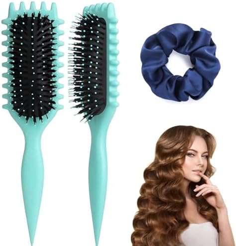 Curly Hair Brush, 2025 Curly Hair Products Curl Defining Brush, Bounce Defining Hair Shaping for Women Men,Green by Unknown