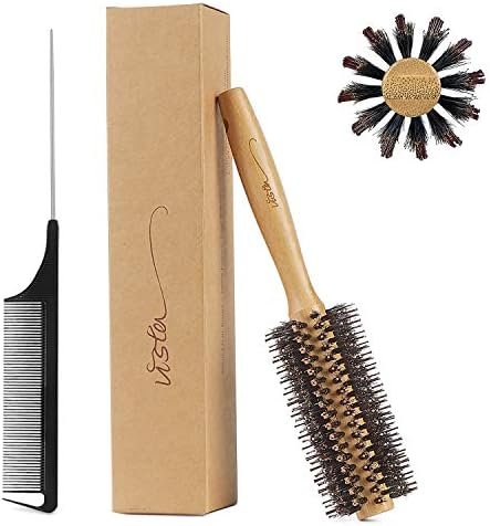 Vista Round Brush Bamboo Natural Boar Bristle Hair Brush Round by Vista