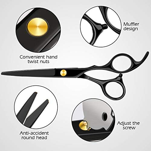 Professional Home Hair Cutting Kit Home Haircutting Scissors Barber/Salon/Home Thinning Shears Kit with Comb and Case Black Cape for Men Women - Image 3
