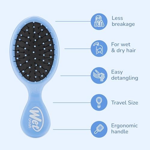 Wet Brush Squirt Detangling Brush, Sky, Mini Detangler, No Tangle Ultra-Soft IntelliFlex Bristles, Wet & Dry Styling Hairbrush for Women & Men, All Hair Types - Image 3