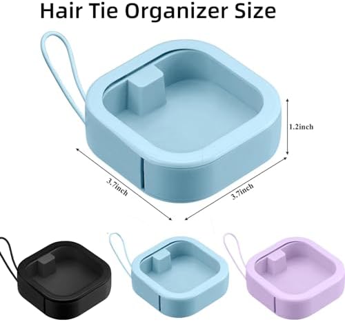 Hair Tie Organizer,2 Pack Stackable Travel Box,Black - Image 3