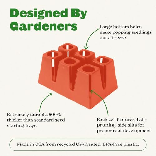 Epic Gardening 6-Cell Seed Starter Tray - 24 Trays - Terracotta - Image 5