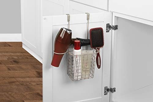 Spectrum Grid Over the Cabinet Styling Station (Satin Nickel) - Tall Bathroom & Under Sink Organizer for Hair Dryer, Beauty Tools, Accessories, & Home Essentials - Image 3