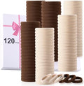LuSeren 120 Pcs No Damage Thick Hair Ties, Large Soft Seamless Nylon Hair Elastics for Women, Ponytail Holders - Blonde & Brown by LuSeren