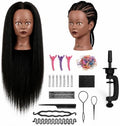 100% Real Hair Mannequin Head for Braiding Curling Styling Cosmetology Practice Doll Stand Human hair with Clamp Wig Tools for Kids Adults (16 Inch) by Unknown