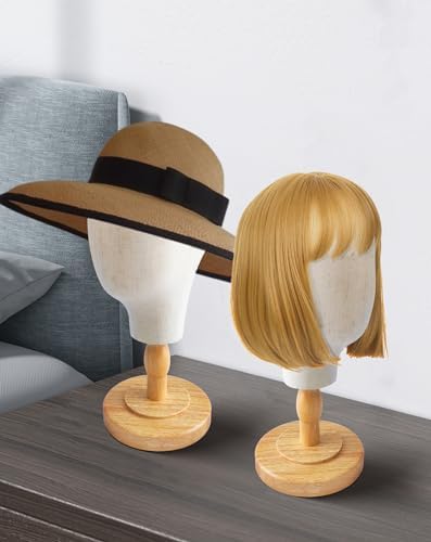 CHADWICK 21-Inch Pinnable Canvas Wig Head Stand, Beige - Image 6
