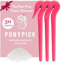 PONY PICK Elastic Hair Tie Cutter (3 Picks & 50 Clear Elastics) by ThePonyPick