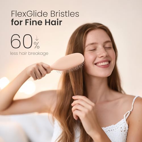 AIMIKE Rose Luxe Detangler Brush, Fine Thin Hair, Wet Dry Paddle Hair Brush - Image 3