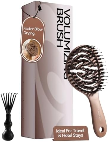 Travel Boar Bristle Hair Brush, Mini Small Pocket Hairbrush For Women Kids by CREATIVEART