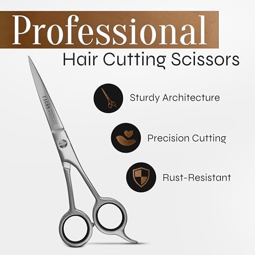 Facón Hair Cutting Scissors - Professional Hair Scissors 6.5 Inch Razor Edge Barber Shears Salon Hair Cutting Shears - Japanese Stainless Steel - Precision Cutting Premium Shears for Men, Women & Kids - Image 2