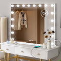 Moonee Vanity Mirror with Lights, Hollywood Lighted Makeup Mirror with 18 Dimmable Bulbs and 10X Magnification, 3 Colors Modes, Light Up Mirror, Gifts for Women, Girls,Dorm Room Essentials（32" x 24"） by Moonee