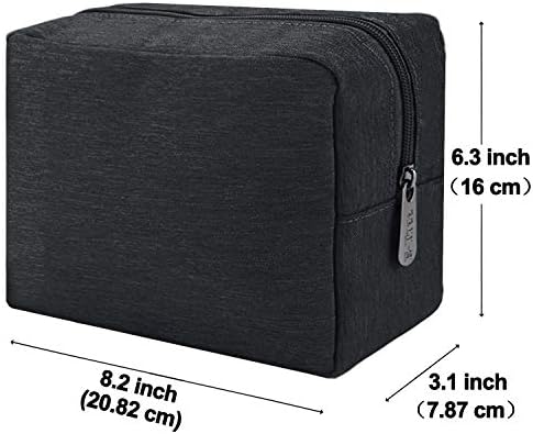 E-Tree Makeup Bag, Big Travel Make up Pouch, Zipper Large Cosmetic Brush Skin Care Case, Toiletry Bags for Traveling Women Man,Tech Electronic Organizer,Small Canvas Storage for Personal Items,Black - Image 3