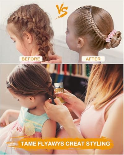 Hair Wax Stick - Slick Back Hair Brush Set 6Pcs, Wax Stick for Hair Flyaways, Bun Accessories, Non-greasy Styling Cream for Women, Kids & Teen Girls - Image 4