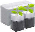 Greaner 100PCS Nursery Growing Bags Large, 7.8x8.6 inches Biodegradable Non-Woven Fabric Seedling Grow Bag, Seed Starting Pots Pouches for Planting Seedling Cutting Clones, White Plant Nursery Bags by GREANER