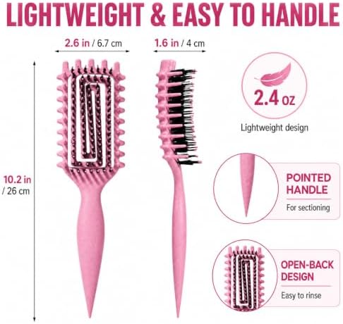 Curly Hair Brush Candybrush Curl Defining Brush for Detangling Shaping and Defining Curls for Women, Men, Wet & Dry Hair (Pink) - Image 5