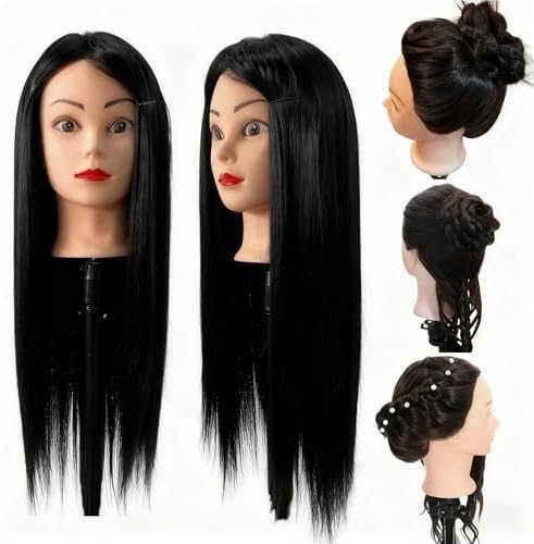 Mannequin Head with Hair - Cosmetology Students Doll Head for Hair Styling - Image 4