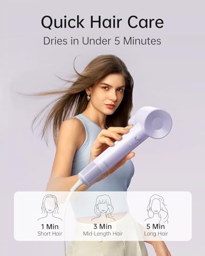 Laifen SE Lite High-Speed Ionic Hair Dryer with Diffuser, Purple - Image 2