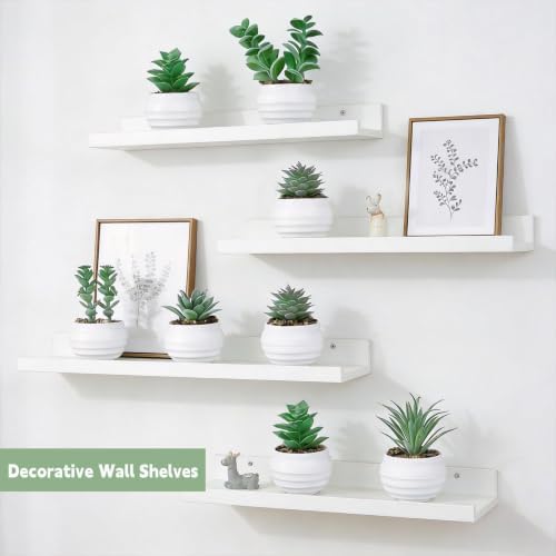 GREENTIME 6Pcs Green Artificial Succulents in Plastic Pots Fake Plants - Image 6