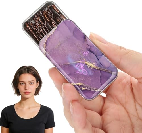Brown bobby pins, cute box, pain-free, comfortable, all-day styling and buns. Suitable for all hair types. (Brown-10) by Unknown