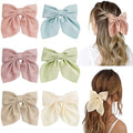 Seiolieliou 6Pcs Hair Bows for Women, Silky Satin Bow Hair Clips for Girls by Seiolieliou