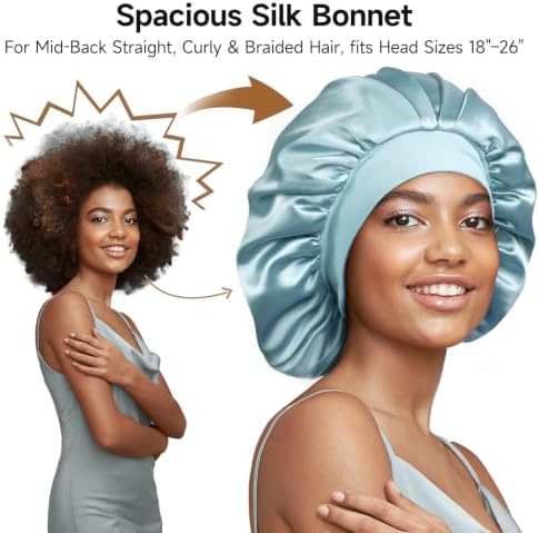 Umisleep 22 Momme Silk Lined Bonnet for Sleeping Women, Double Layer, Soft - Image 4