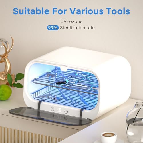 Yofuly 12L Double-Layer Large Clean Machine for Nail Tools, Multi-Functional Nail Cleaner Box, Large Capacity Cleaning Cabinet for Home Use, Barbers, Beauty Salons, and Spas - Image 5