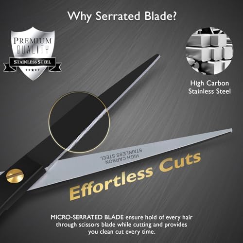 DEMAXA Professional Hair Scissors 6.5 Inch - Premium High Carbon Stainless Steel Barber Salon Hair Shears for Haircut Scissors - Ergonomic Design Super-Sharp Hair cutting Shears Blades - Image 5