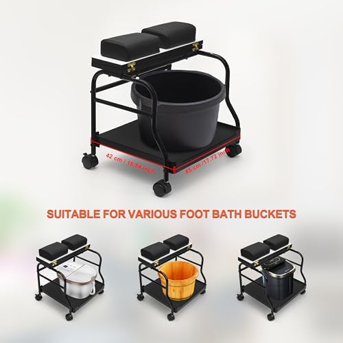 Elitzia Pedicure Cart with Wheels & Leg Pads, Salon Trolley Nail Foot Care - Image 4