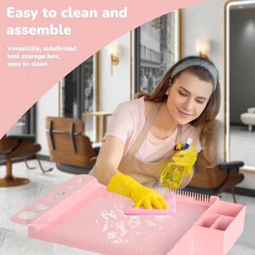 Extension Salon Tray Hair Extension Cart Tray, Pink - Image 7