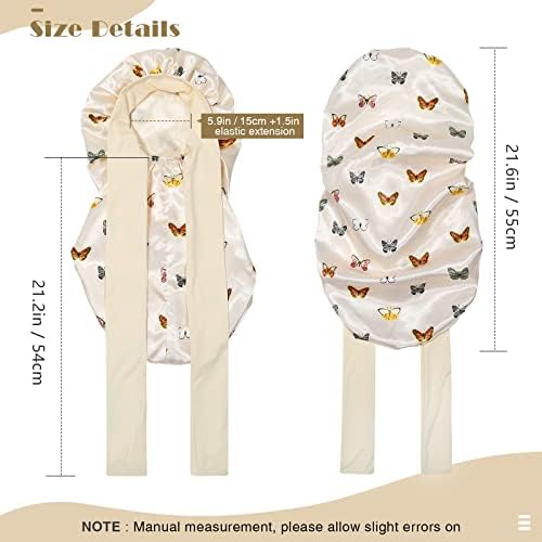 AWAYTR Kids Bonnets for Girls - Satin Long Hair Braid Bonnet for Sleeping - Image 3