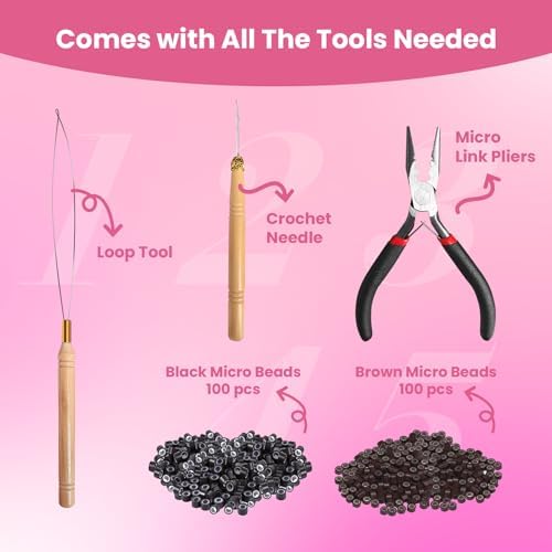 NIACONN Galaxy Glitter Hair Tinsel Extensions Kit with Tools and Beads, 48 Inch Sparkly Fairy Colorful Tensile Strands Shiny Hair Accessories for Women Girls Kids - Image 2