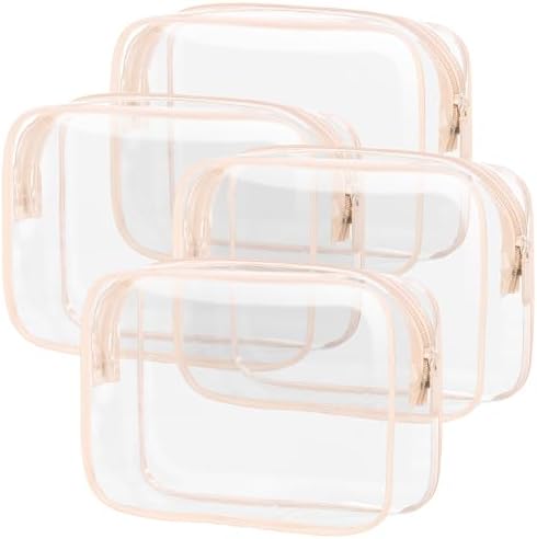 PACKISM TSA Approved Toiletry Bag - Clear Makeup Bag Travel, 4 Medium Pink by Packism