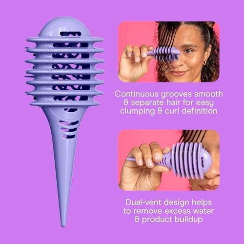 Conair Curly Hair Brush, Mini Detangler for Loose Curls, Dual-Vent Design - Image 3