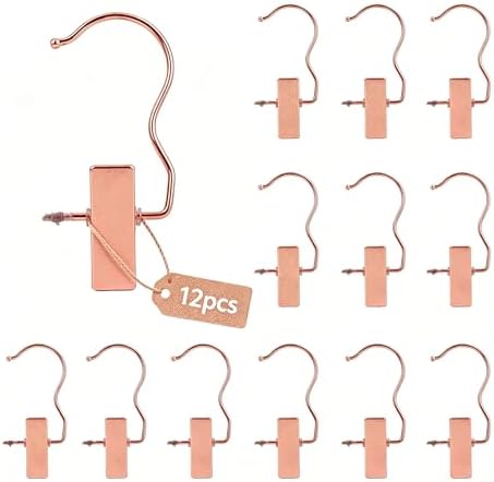 4.5 Inch Metal Boots Hanger, Rose Gold Clip Hangers for Shoes, Gloves, Hair Extensions, Wigs, Clothing Accessories, 12 Pack by Koobay