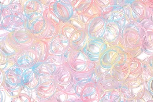 Youxuan Mini Hair Elastics for Girls Transparent Rubber Bands, 1000 PCS, Multi Color - Image 3