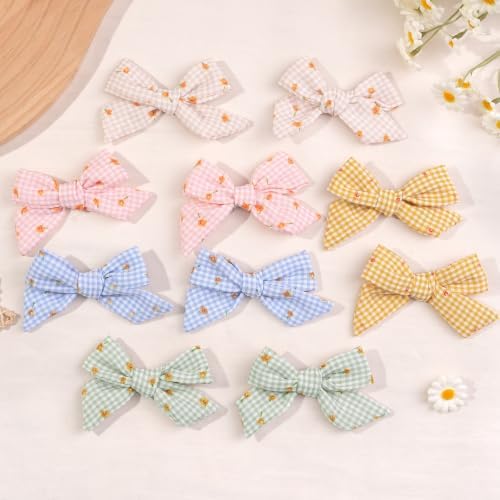CÉLLOT 40 Pieces Girls Hair Bows 3 inches Linen Fabric Bows Alligator Clips Hair Accessories for Baby Girls Toddlers Kids and Teens - Image 6