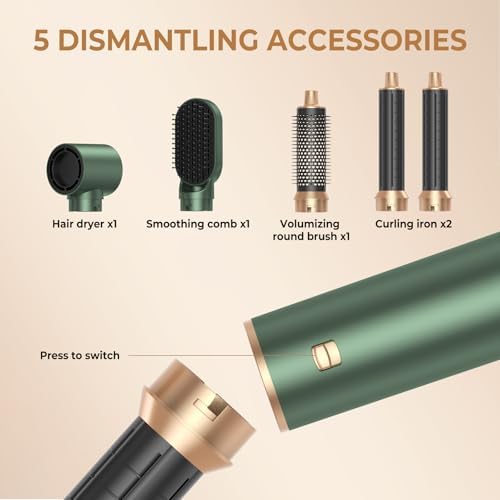 5 in 1 Blow Dryer Brush, Hair Dryer Brush Set Upgrade Hot Air Brush - Image 6