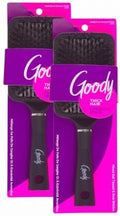Goody Detangle It Paddle Brush, Black, Custom Style Detangler with Nylon & Boar Bristles, Use as a Detangling or Styling Brush to Tackle Tangles & Knots, For Thick Hair (Pack of 2) by Goody