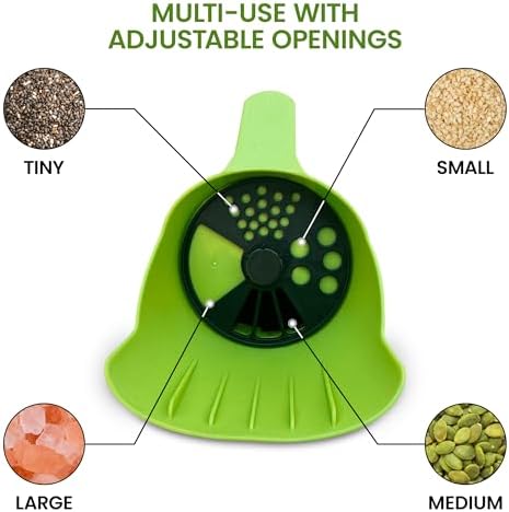 Garden Guru Handheld Seed Spreader Shaker – Multi Use Grass Seed, Fertilizer, Ice & Snow Melt Spreader – Adjustable Twist Cap w Multiple Size Openings – Lightweight 1L Capacity Hand Seeder (4 Pack) - Image 3