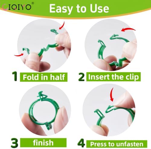 Plant Support Clips,Plastic Clips for Securing Plants,Tomato Vine Clips,Plant Fixing Clips,Garden Clips for Climbing Plants,Grape and Vine Vegetables (300, Light Green) - Image 6