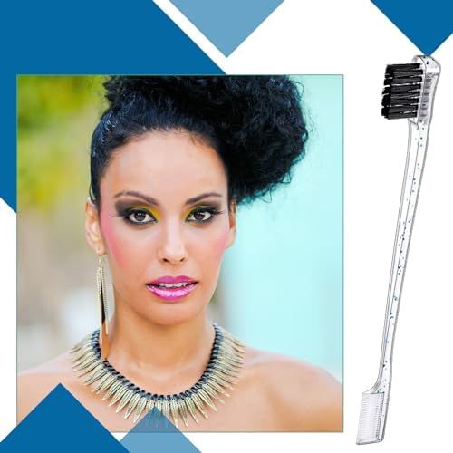 Geiserailie 3 Pcs Slick Back Hair Brush Set Bristle Brush, Clear Blue - Image 6