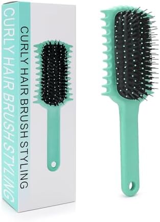Curly Hair Brush, Volume Curl Defining Brush for Detangling Shaping and Styling Women's Curls, Reduce Pulling (Green) - Image 2